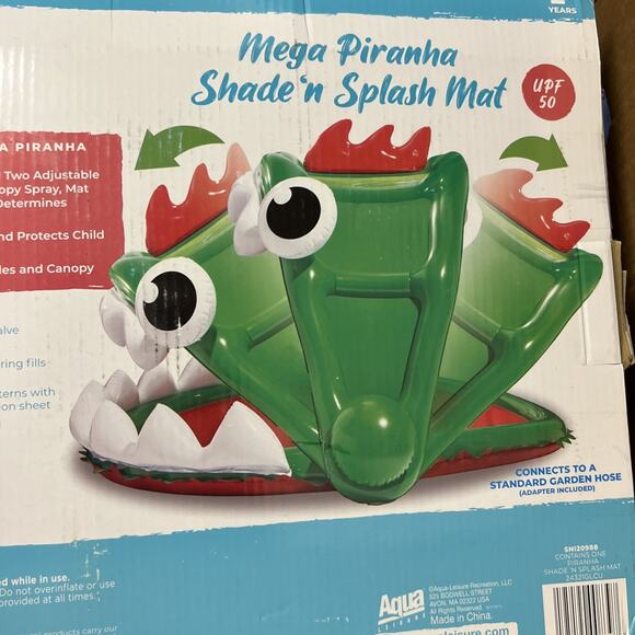 Aqua Leisure Mega Piranha Shade N Splash Mat & Canopy 6 Ft New - Picture 10 of 10